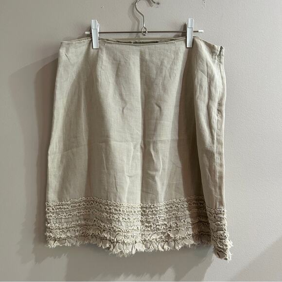 Tommy Bahama Dresses & Skirts - Tommy Bahama Linen Lightweight Tan Ruffle Skirt